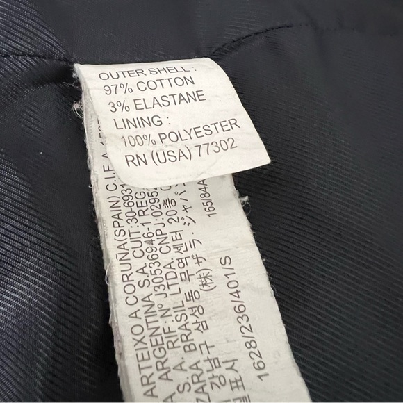 ZARA Basic Navy Blue Cotton Military Style - Picture 4 of 4